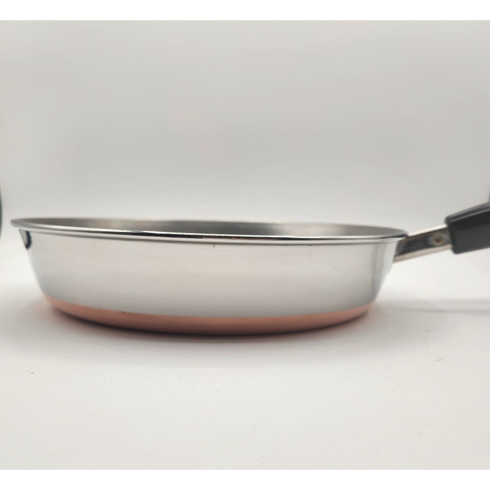 Revere Ware 1801 9 inch Skillet Frying Pan Copper Bottom Clinton ILL 95c - Picture 5 of 16